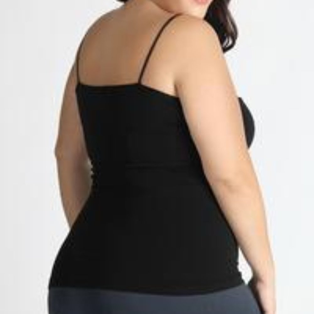 Plus Size Black Deep V Camisole - Picture 2 of 5